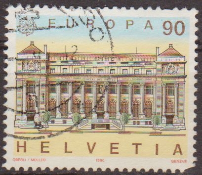 z vendido Suiza 1990 Scott 862 Sello Europa Oficinas Postales Michel1416 Switzerland Suisse 
